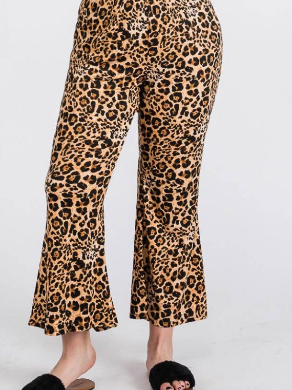 Leopard Print Bell Bottom pants