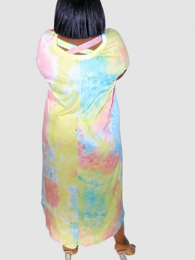 Round Neck Tie Dye Dress