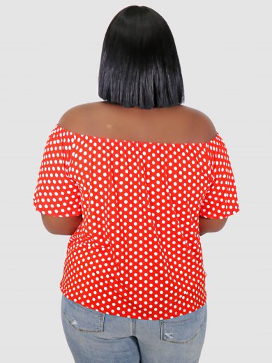 Ruffle Dot Pattern Top